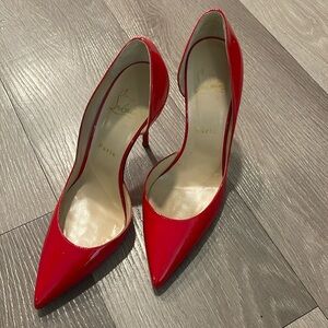 Christian Louboutin red pointed toe heels authentic size 38 1/2